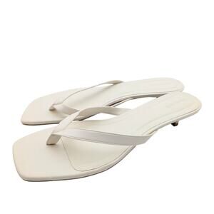 Open Edit Tori Kitten Heel Sandals Slip-On Women's Ivory Egret Size US12M EU42.5